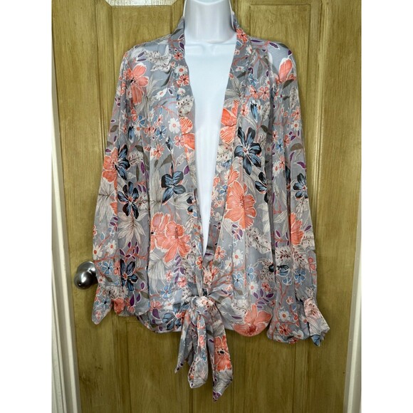 UMGEE Boho Floral Print Kimono Colorful Open Front Cardigan Womens S/M - Picture 1 of 7